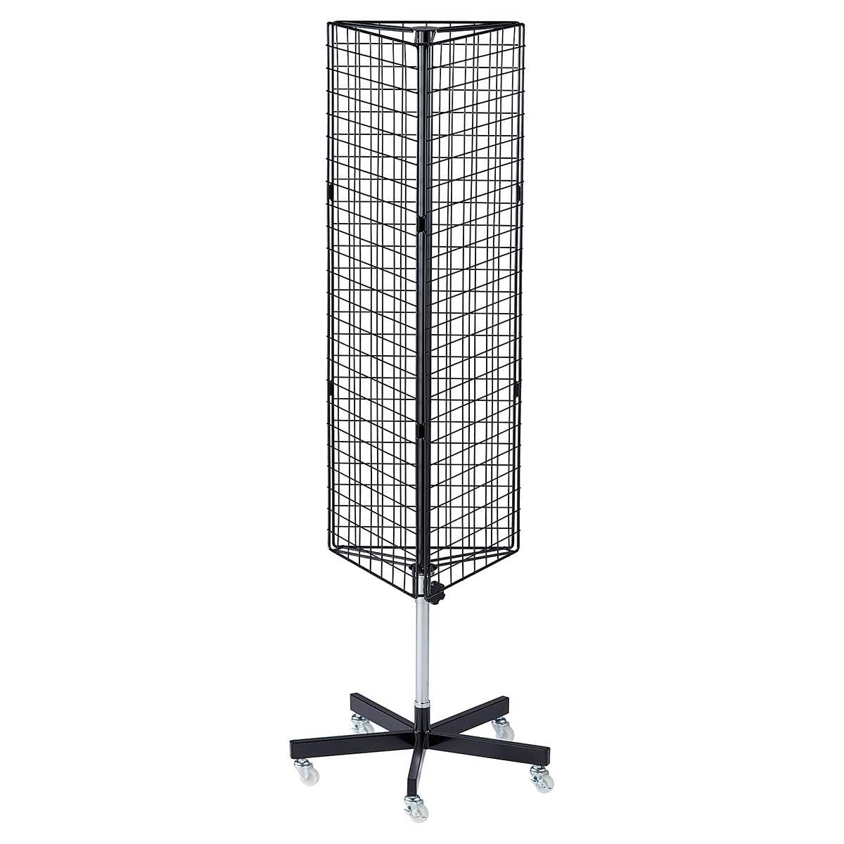 Amazon｜三角回転ネット什器ロングタイプ ブラック 幅57×奥行57×高さ